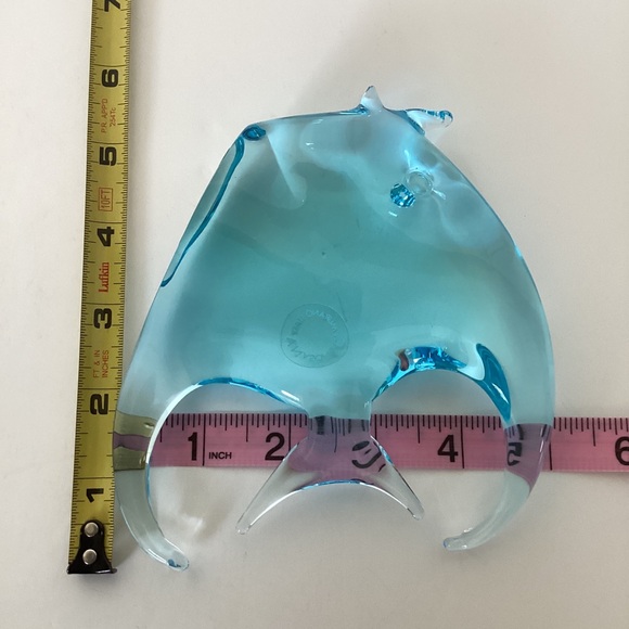 V. Nason & Company Hand Blown Murano Glass Angel Fish Turquoise Italy Vintage - Picture 16 of 16